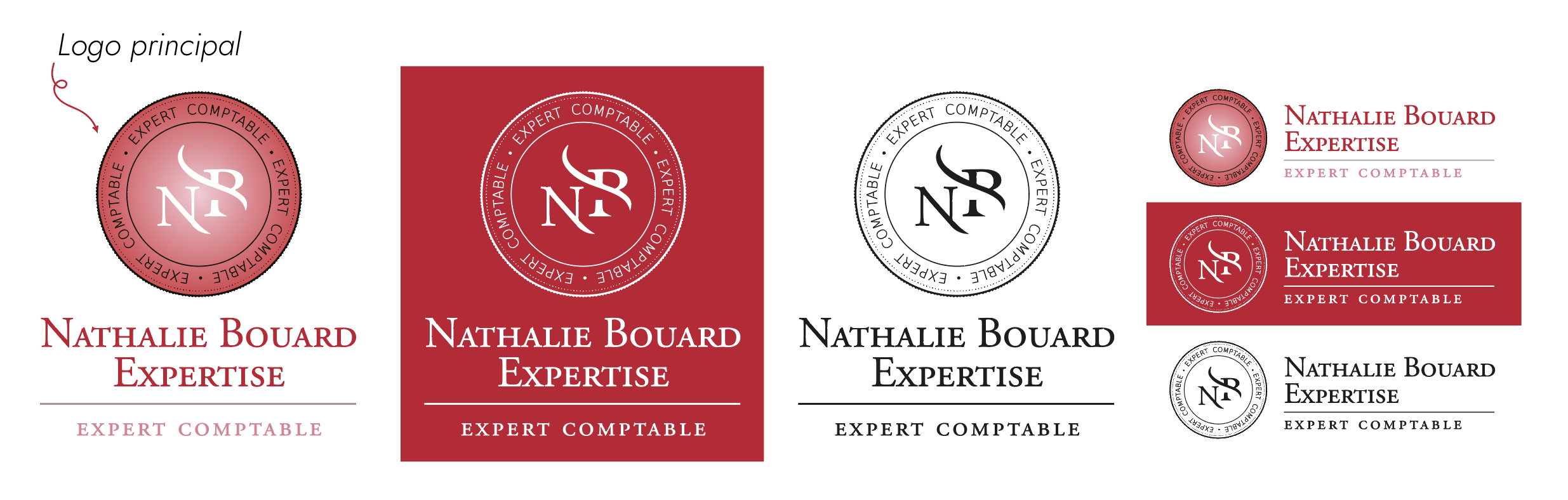 Clé de Fa - Exemple de déclinaisons d'un logo pour Nathalie Bouard Expertise